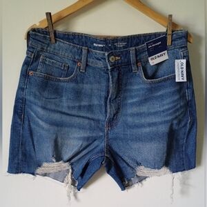 Old Navy Women's Distressed High Rise Denim Shorts Size 12 NWT